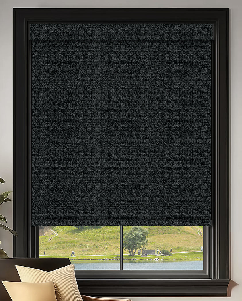 Quintana Black Blackout Roller Shades