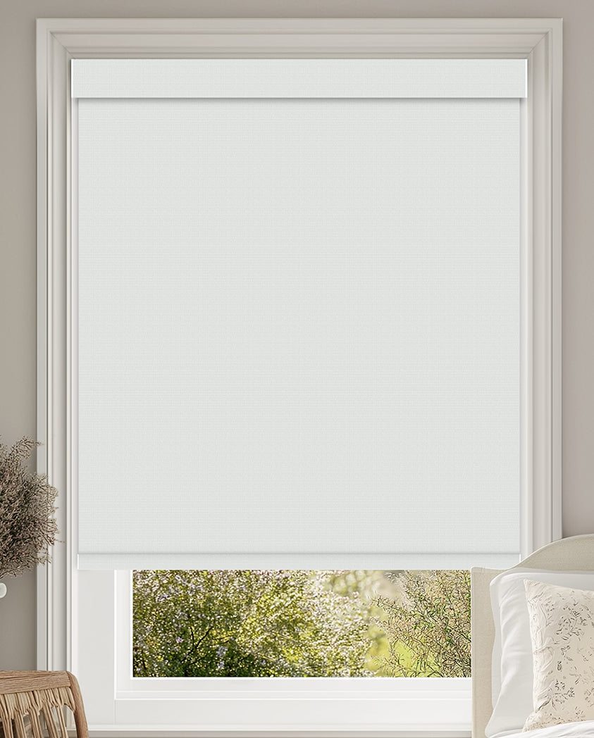 Tamora Bright White Blackout Roller Shades