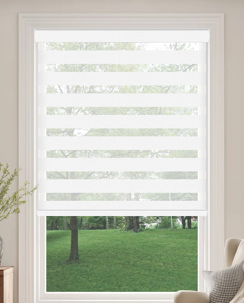 Callis Snow Light Filtering Zebra Shade