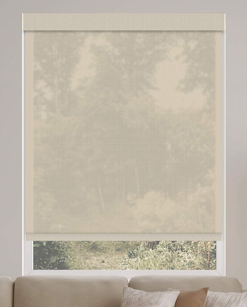 Riccio Beige 5% Openness Flame Retardant Sheer Solar Shades