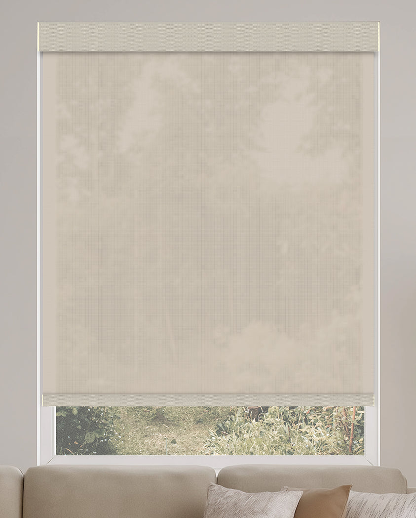 Riker Beige 3% Openness Flame Retardant Sheer Solar Shades