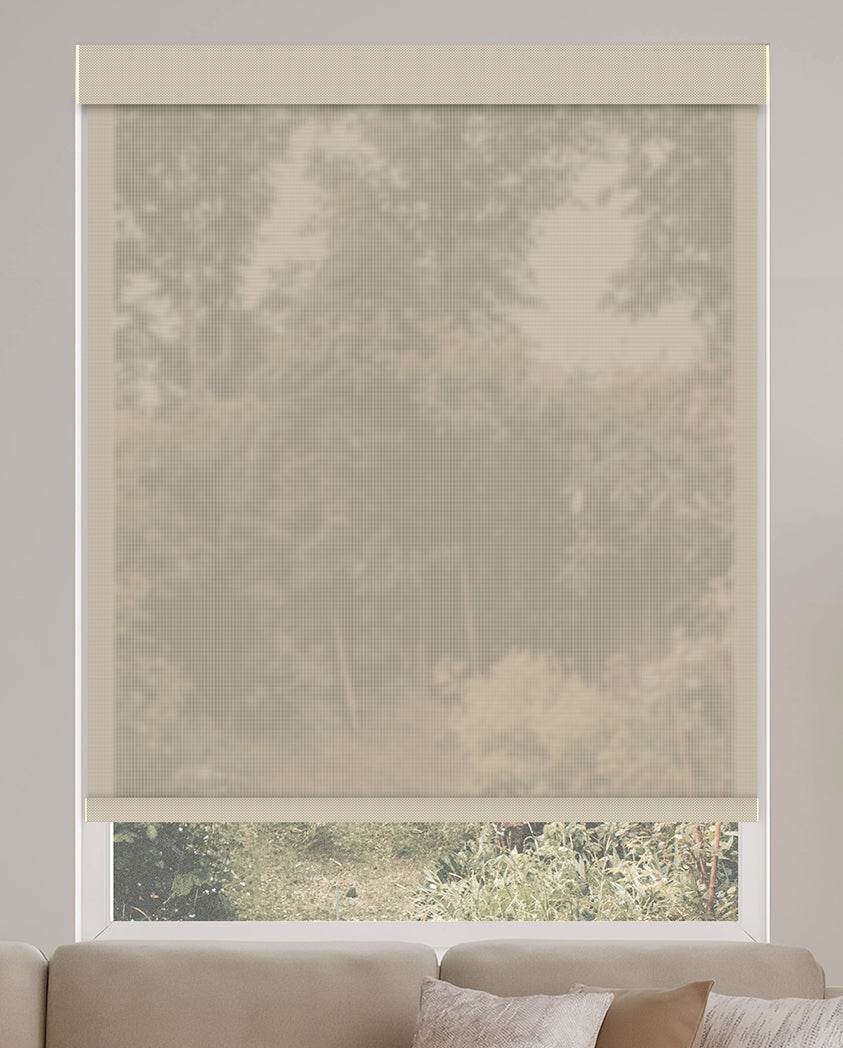 Cartel Beige 10% Openness Solar Screen Semi Sheer Roller Shades