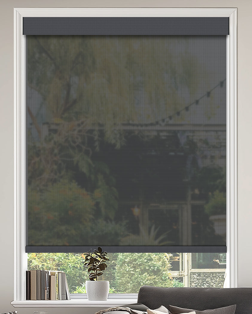 Cartel Dark Gray 10% Openness Flame Retardant Sheer Solar Shades