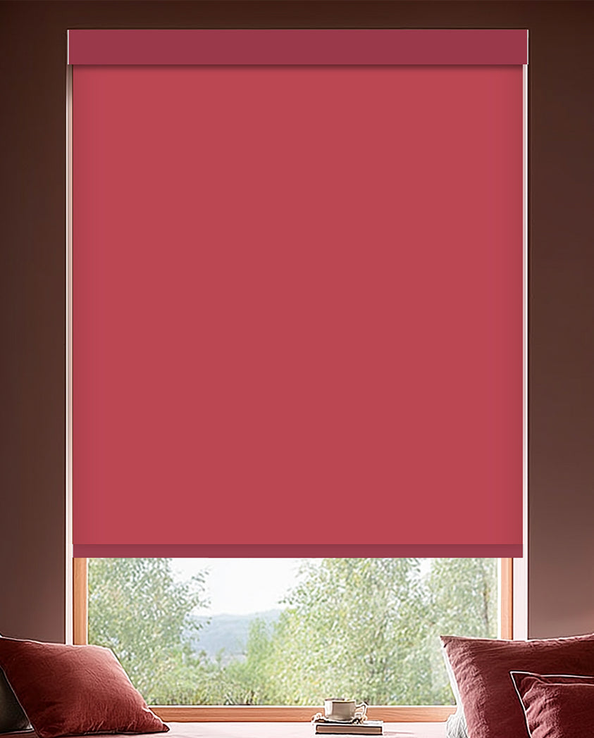 Tam Raspberry Light Filtering Roller Shades