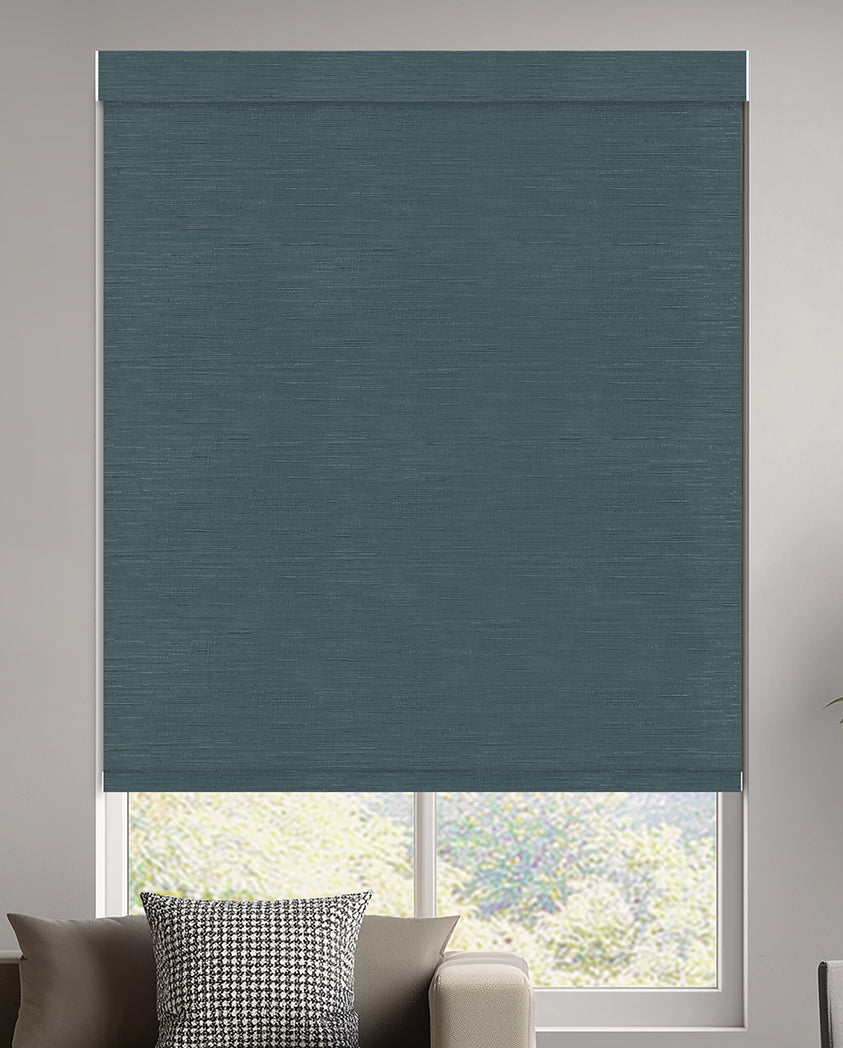 Hinton Denim Flame Retardant Blackout Roller Shades