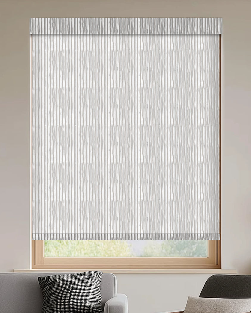 Luers Grey Light Filtering Roller Shades