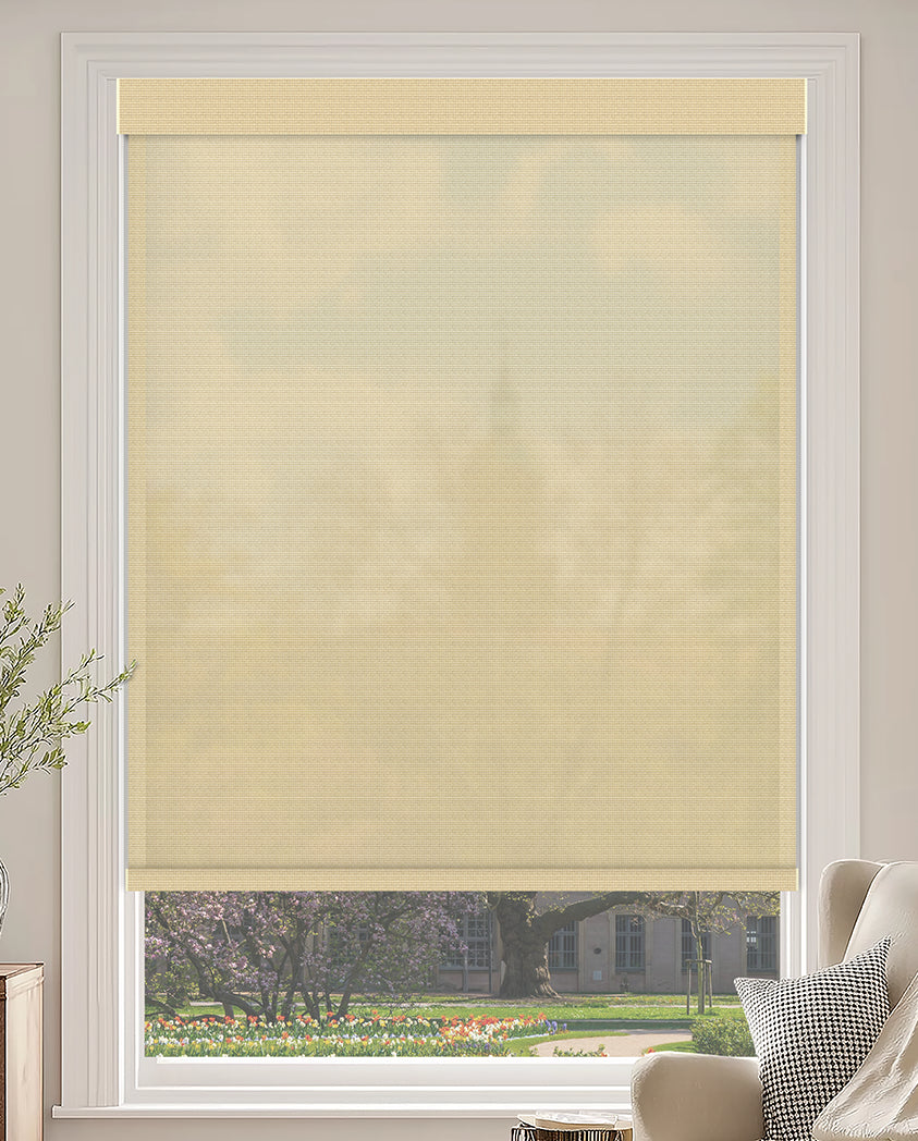 Madhu Cotton Peanut Sheer Roller Shades