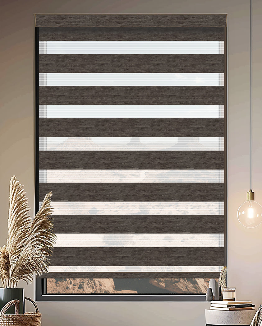 Noam Sandalwood Light Filtering Zebra Shade