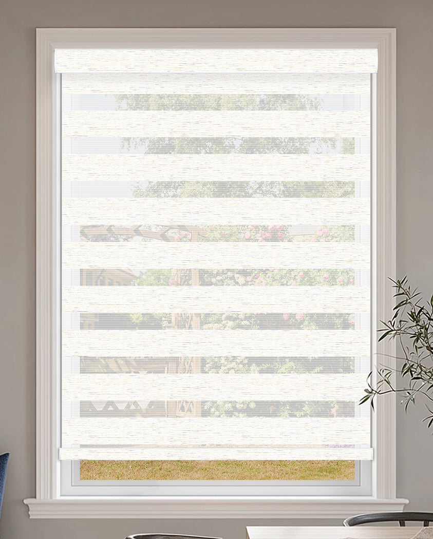 Rosier Snow Light Filtering Zebra Shade