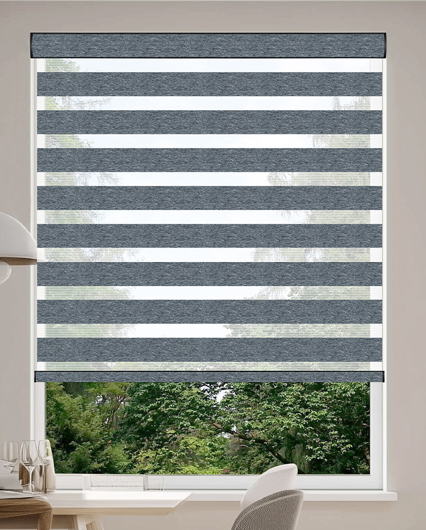 Rimini Denim Light Filtering Zebra Shade
