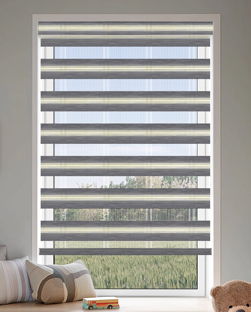 Salem Beige Gray Light Filtering Zebra Shade