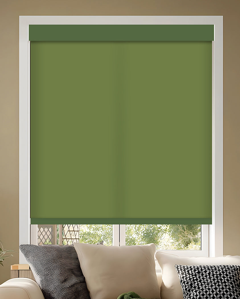 Tam Moss Light Filtering Roller Shades