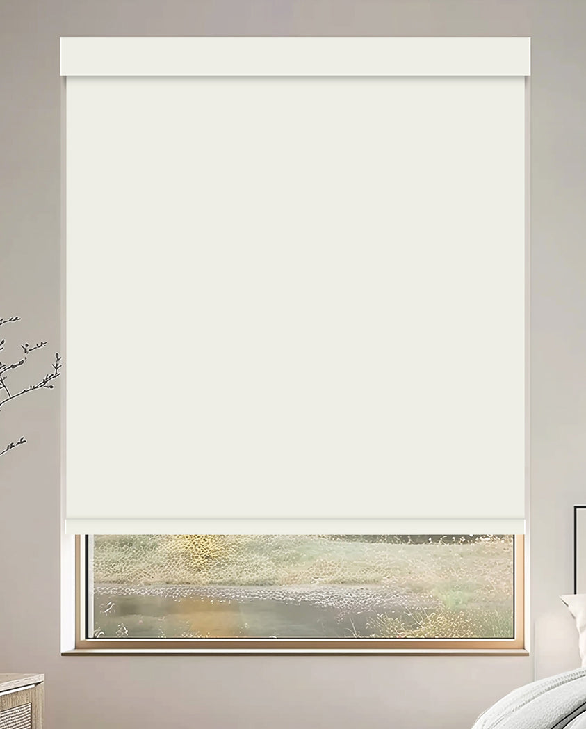 Tam Snow Flame Retardant Blackout Roller Shades