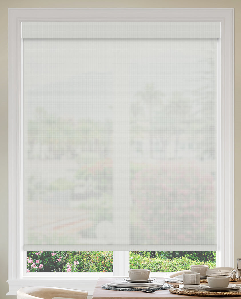 Benwick Snow Flame Retardant Sheer Roller Shades