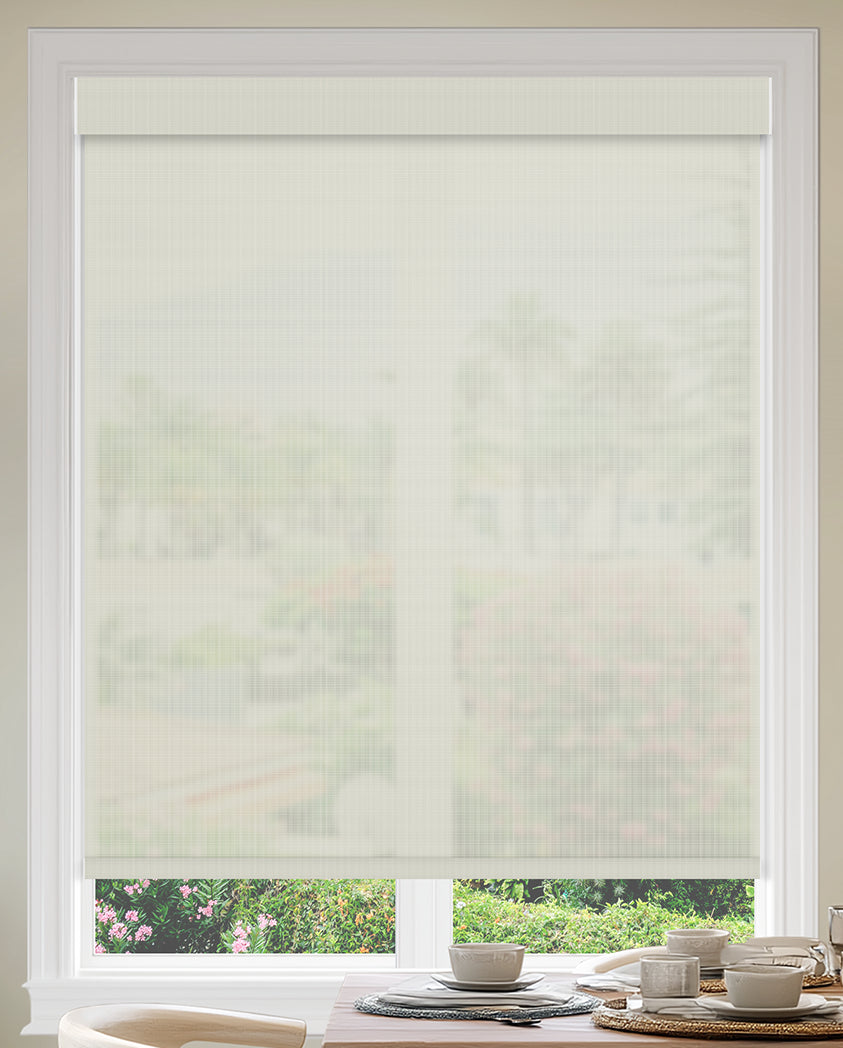 Benwick Frost Flame Retardant Sheer Roller Shades