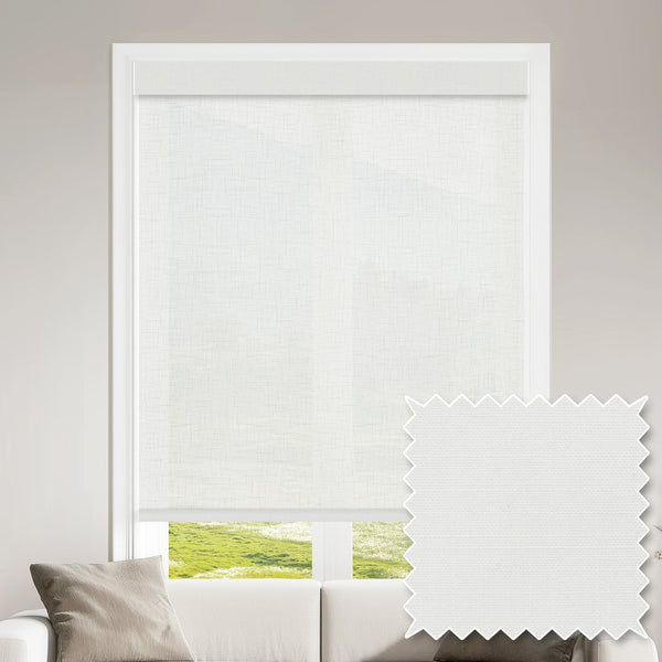 Crowliff Snow Flame Retardant Sheer Roller Shades