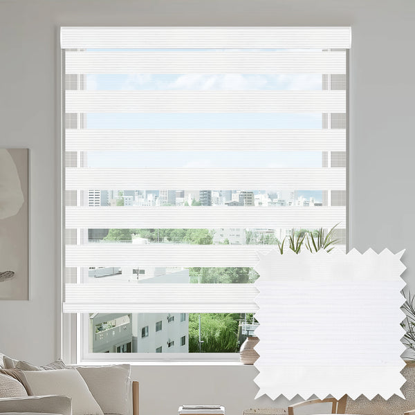 Aspen Bright White Light Filtering Zebra Shade