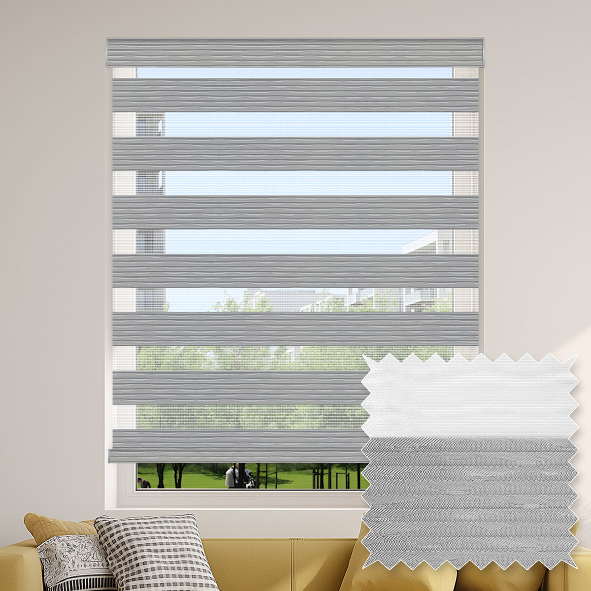 Aspen Ash Light Filtering Zebra Shade