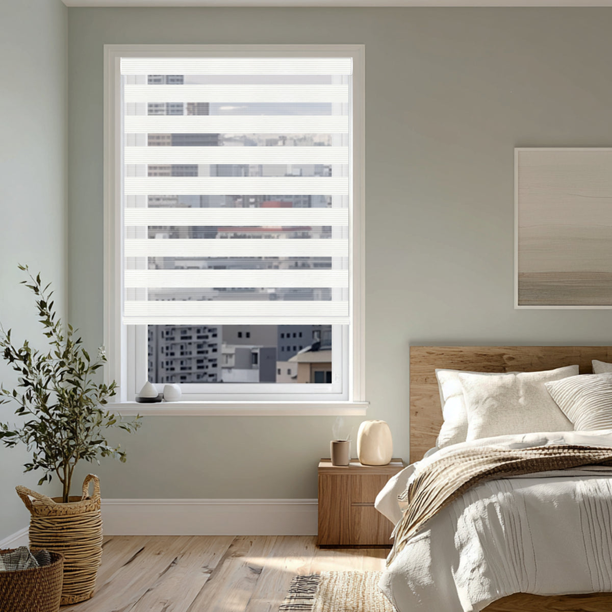 Aspen Snow Light Filtering Zebra Shade