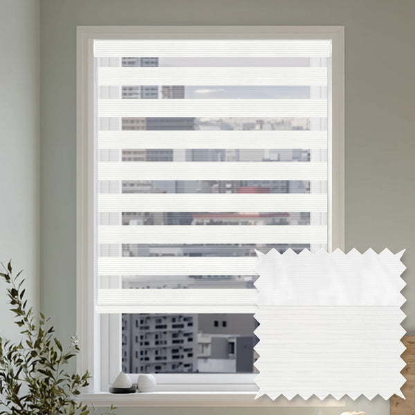 Aspen Snow Light Filtering Zebra Shade