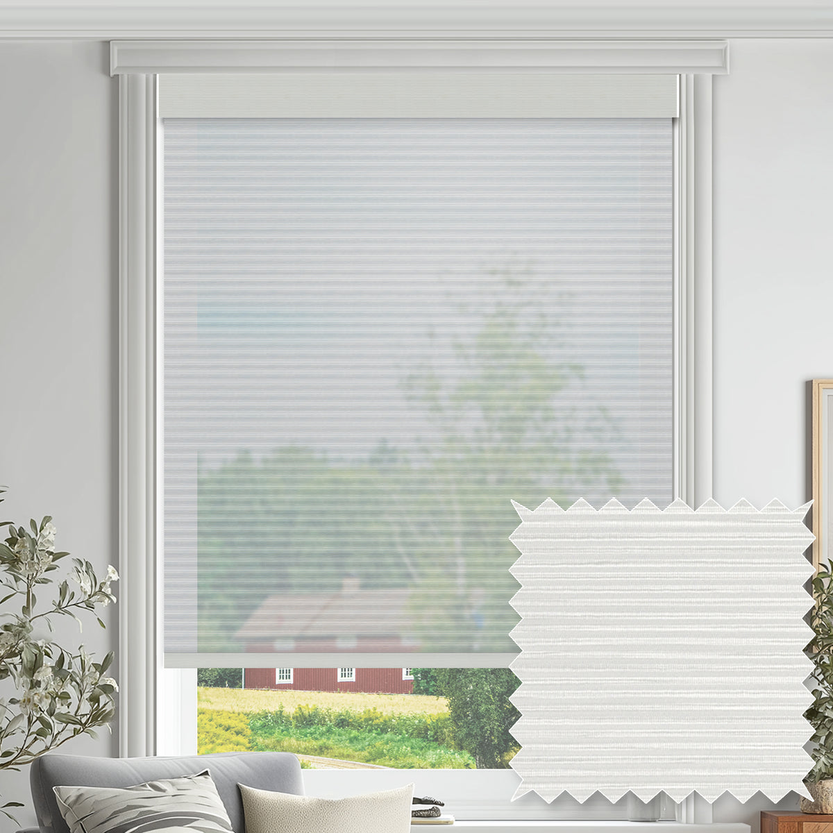 Bellevue Frost Flame Retardant Sheer Roller Shades