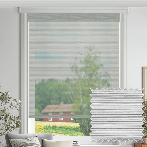 Bellevue Ash Flame Retardant Sheer Roller Shades