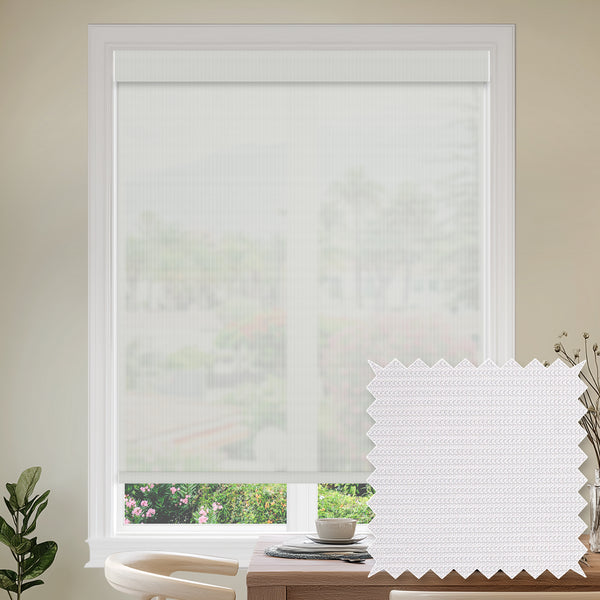 Benwick Snow Flame Retardant Sheer Roller Shades