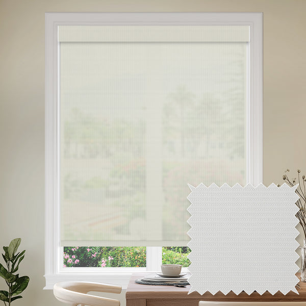 Benwick Frost Flame Retardant Sheer Roller Shades