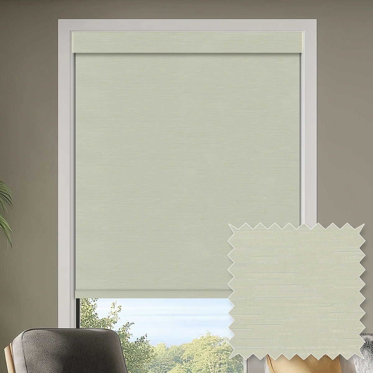 Bellis Slate Blackout Roller Shades