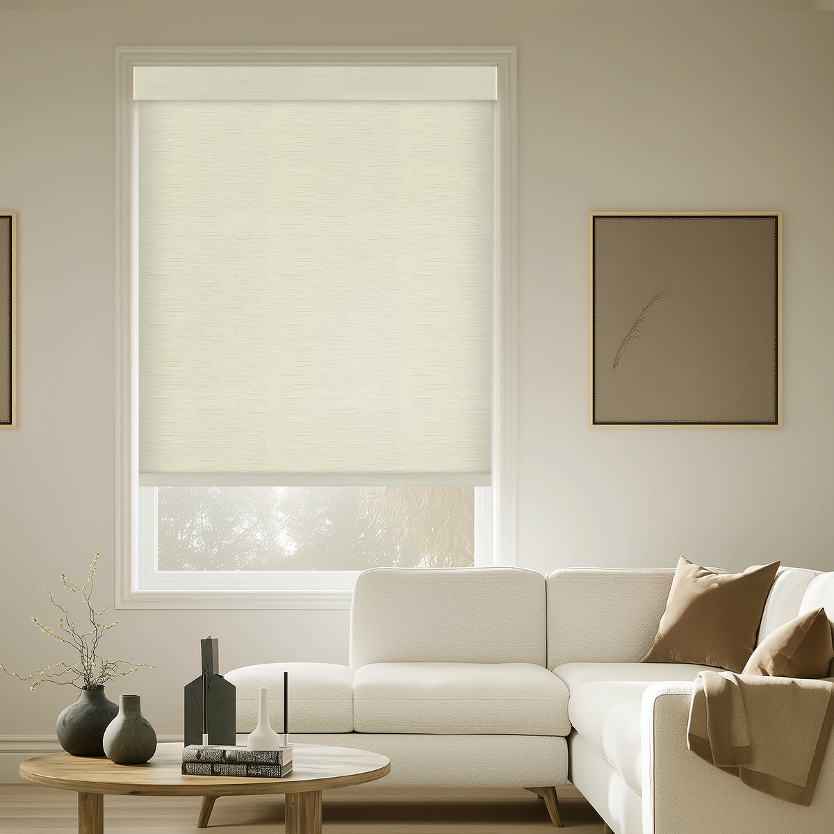 Bellis Cream Light filtering Roller Shades