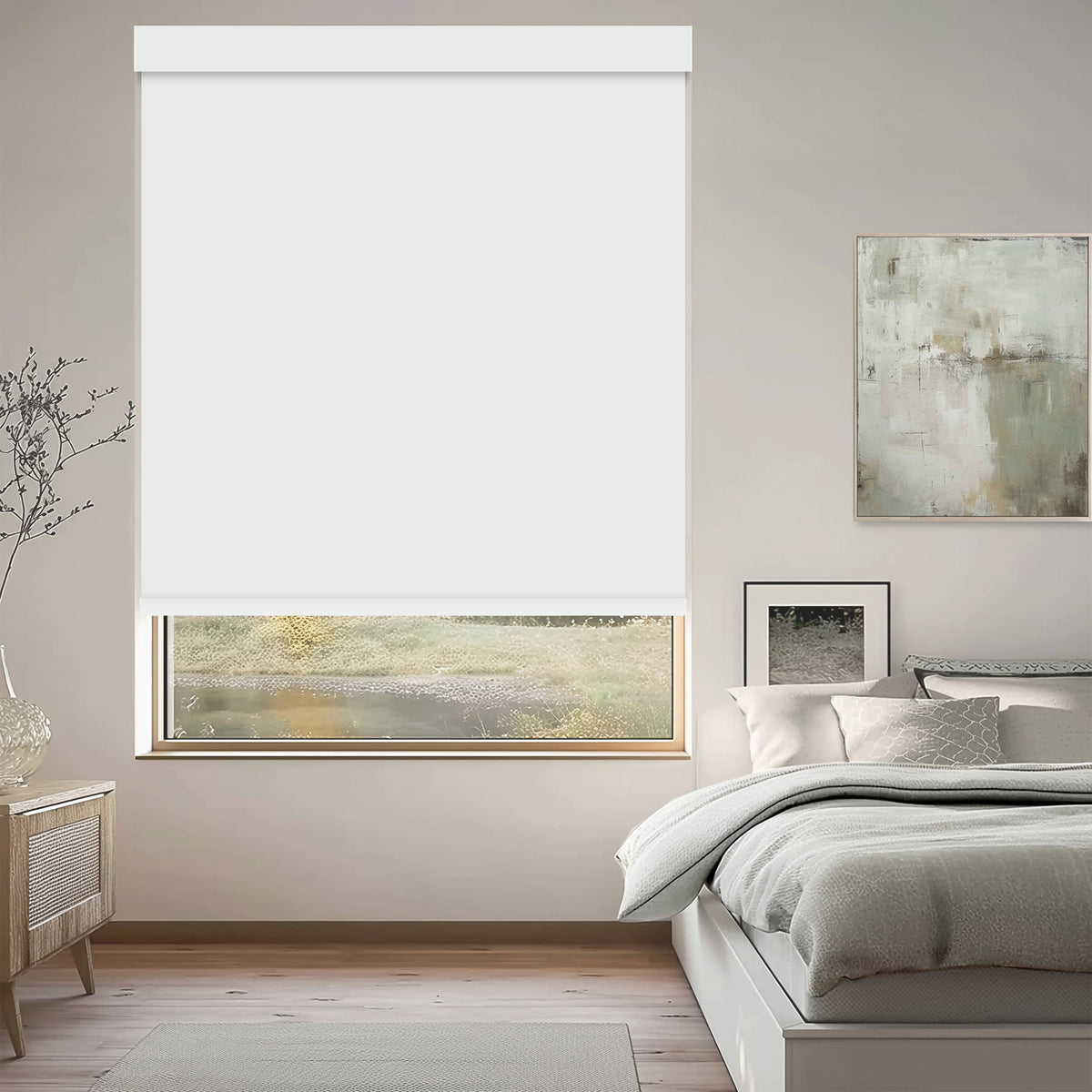 Tam Bright White Blackout Roller Shades