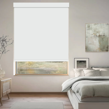 Tam Bright White Blackout Roller Shades