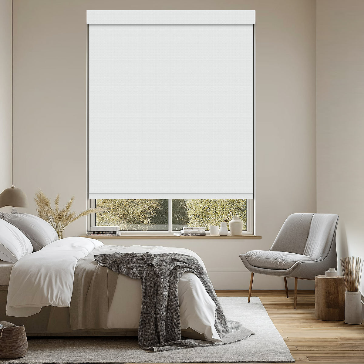 Maldon Bright White Blackout Roller Shades