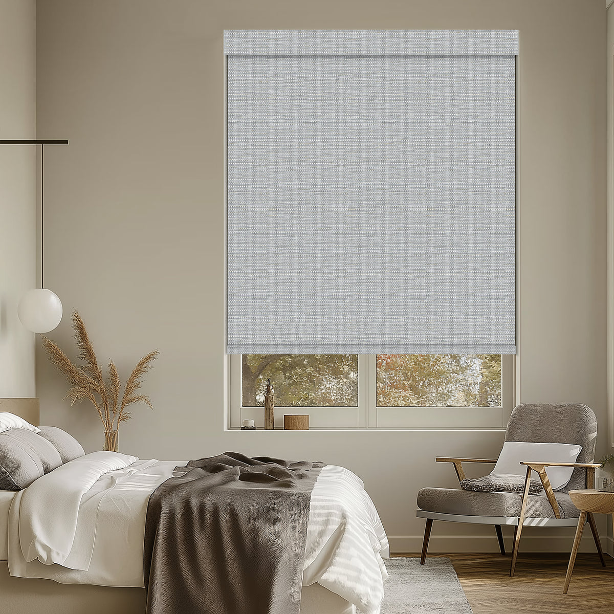 Euler Linen Ash Blackout Roller Shades