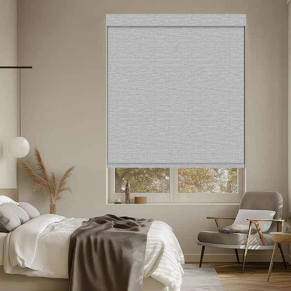 Euler Linen Ash Blackout Roller Shades