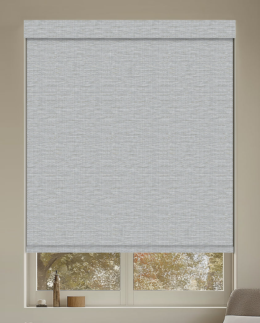 Euler Linen Ash Blackout Roller Shades