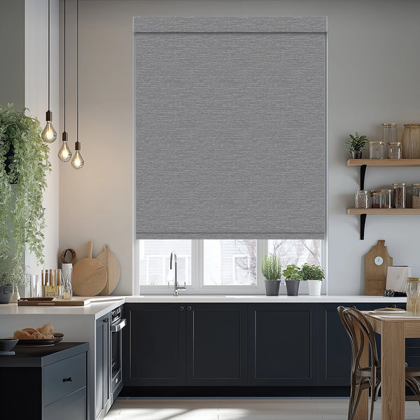 Euler Linen Peppercorn Blackout Roller Shades