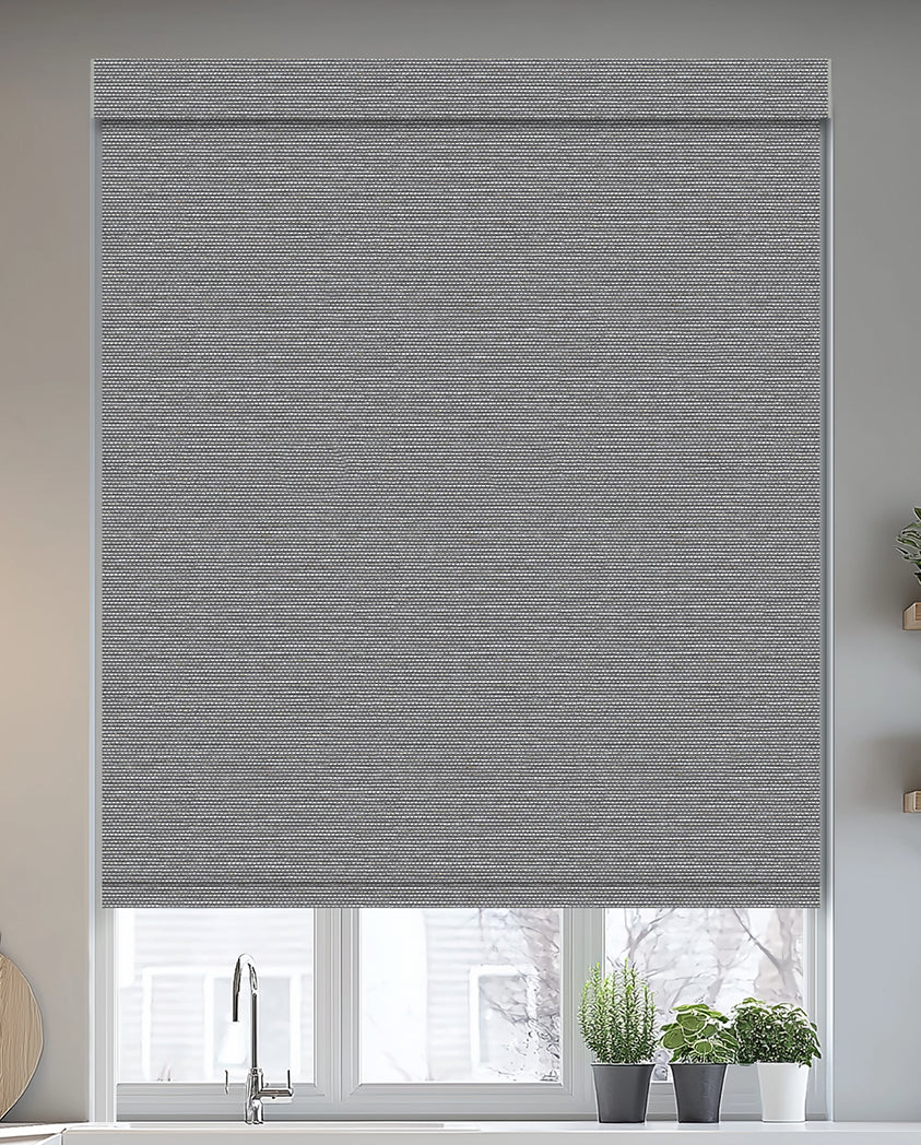Euler Linen Peppercorn Blackout Roller Shades