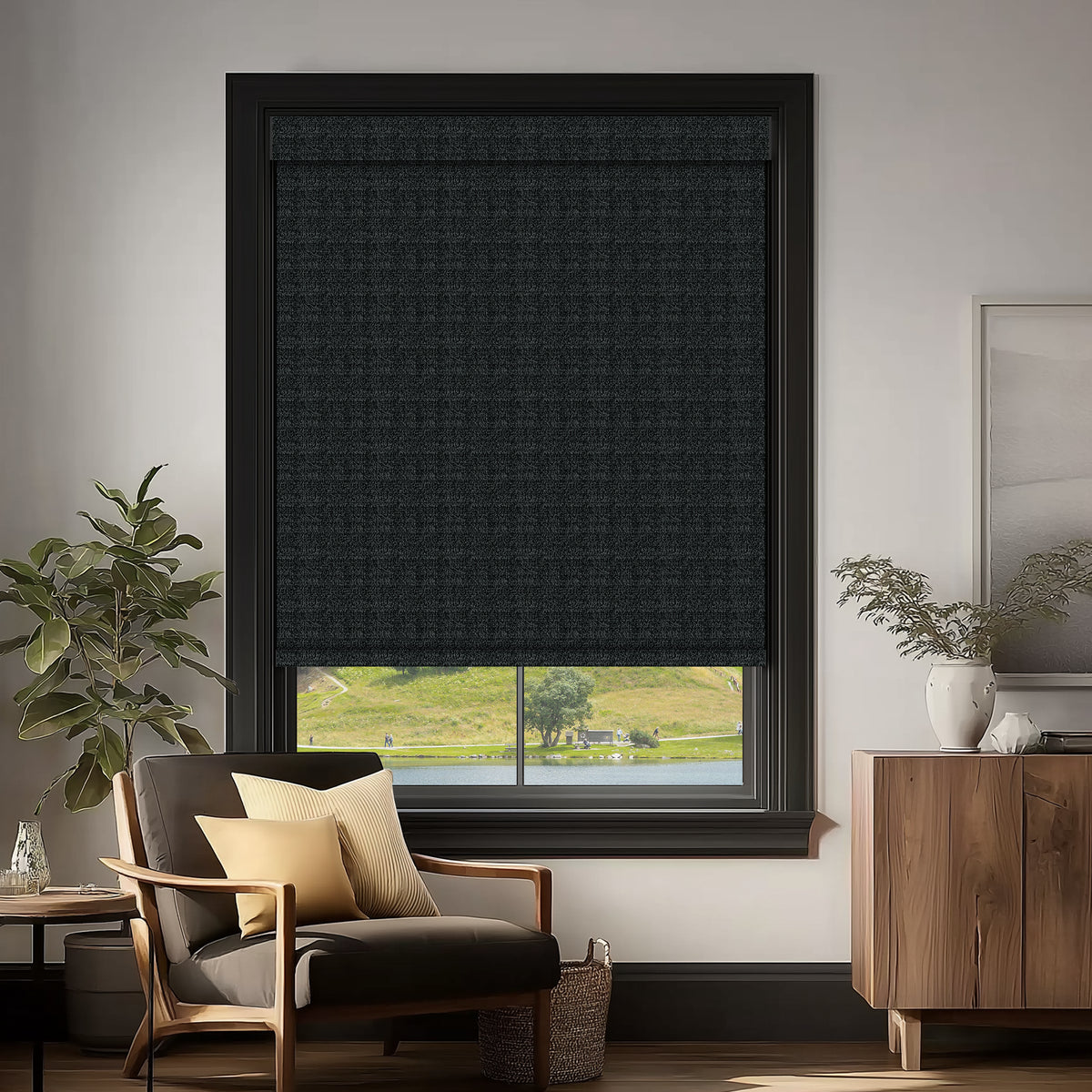Quintana Black Blackout Roller Shades