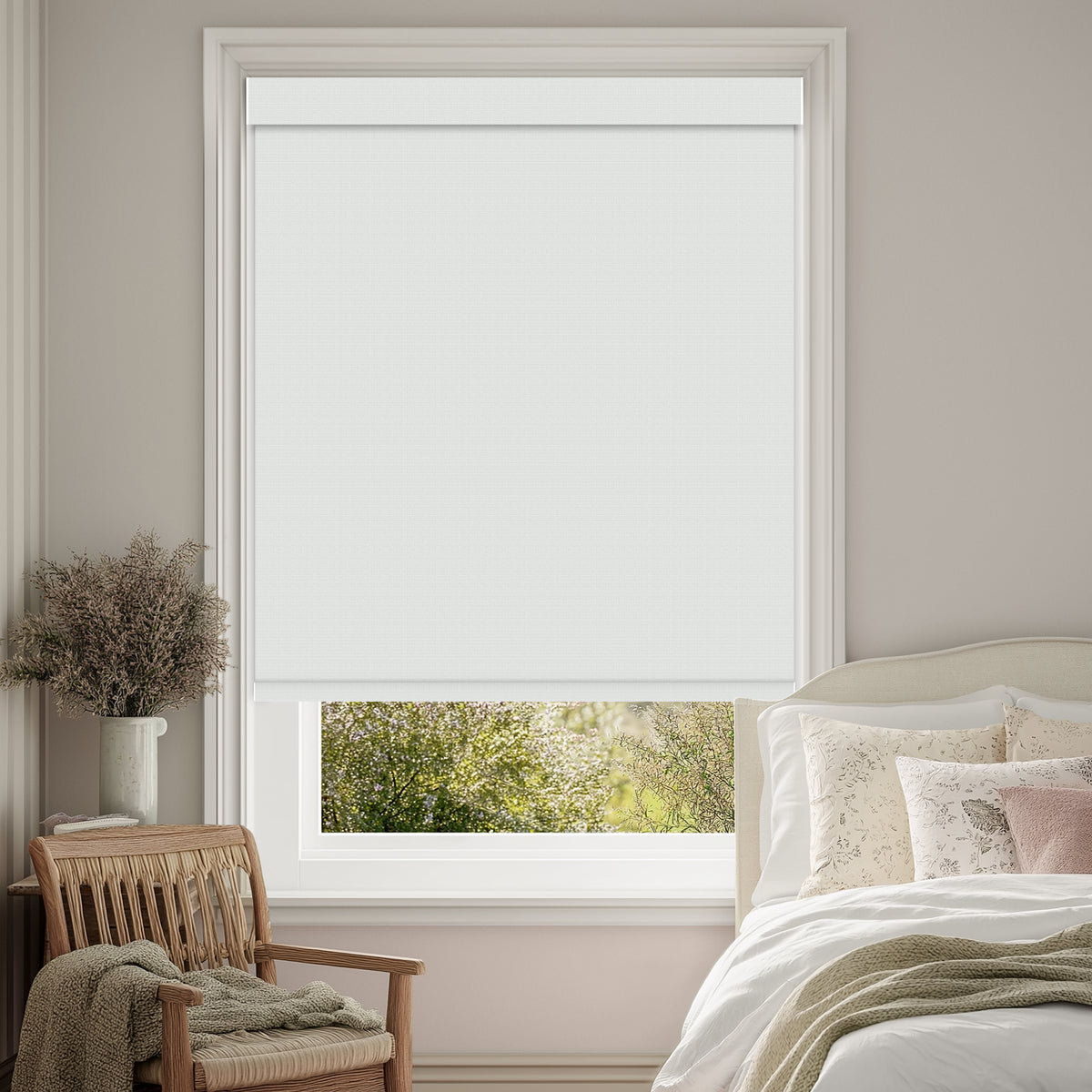 Tamora Bright White Blackout Roller Shades