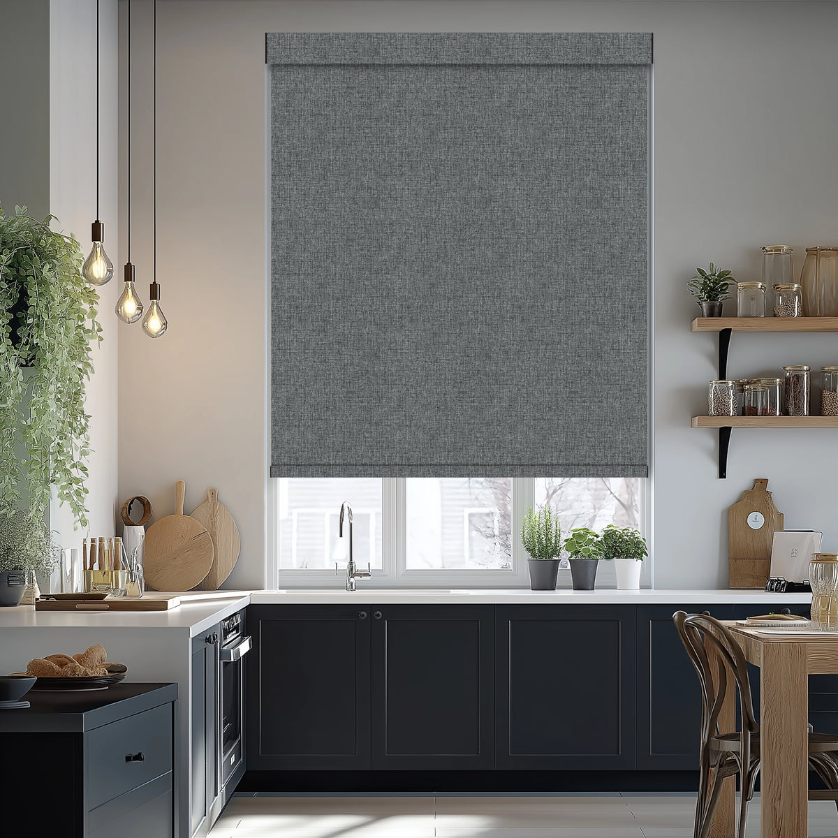 Tamora Charcoal Blackout Roller Shades
