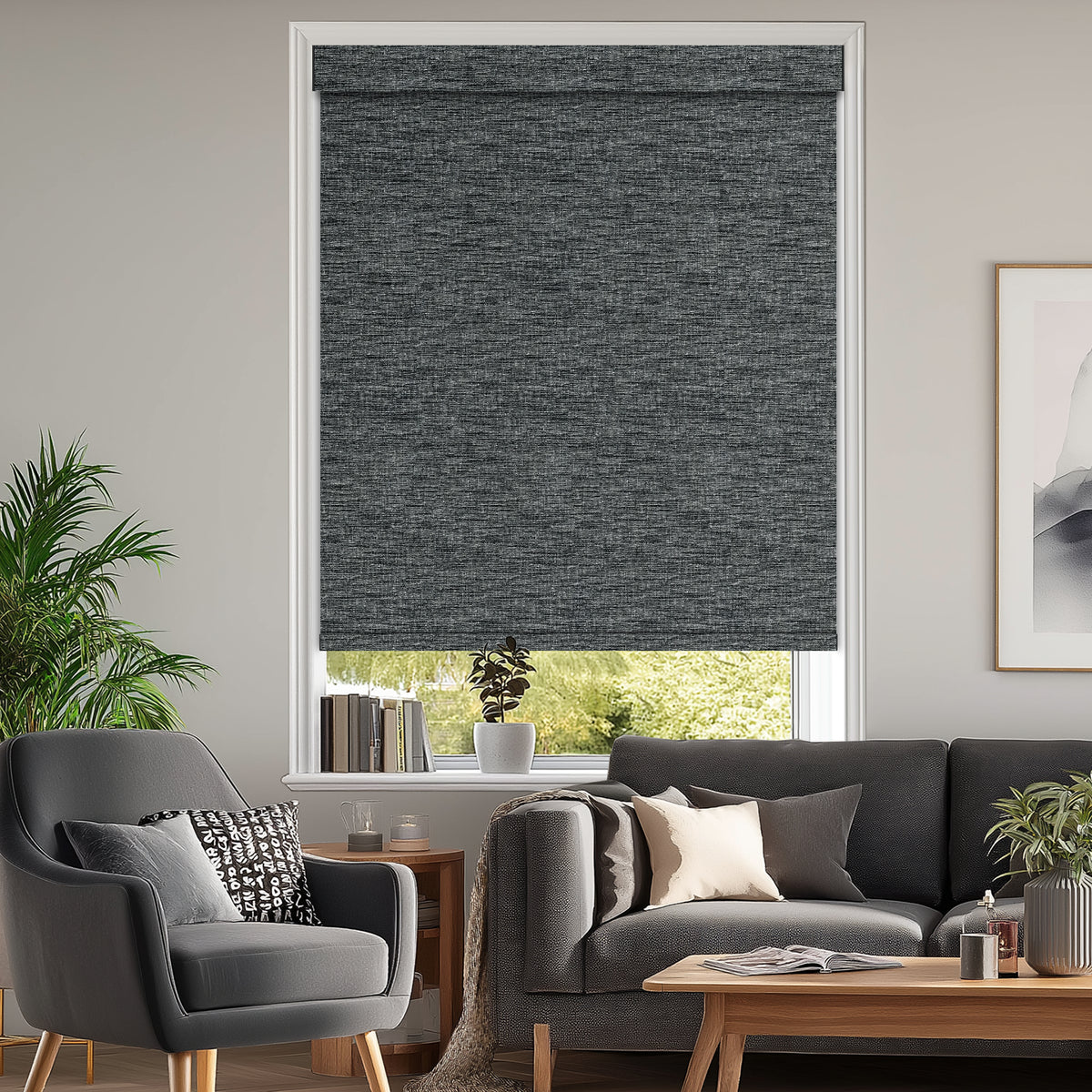 Gemma Black Blackout Roller Shades