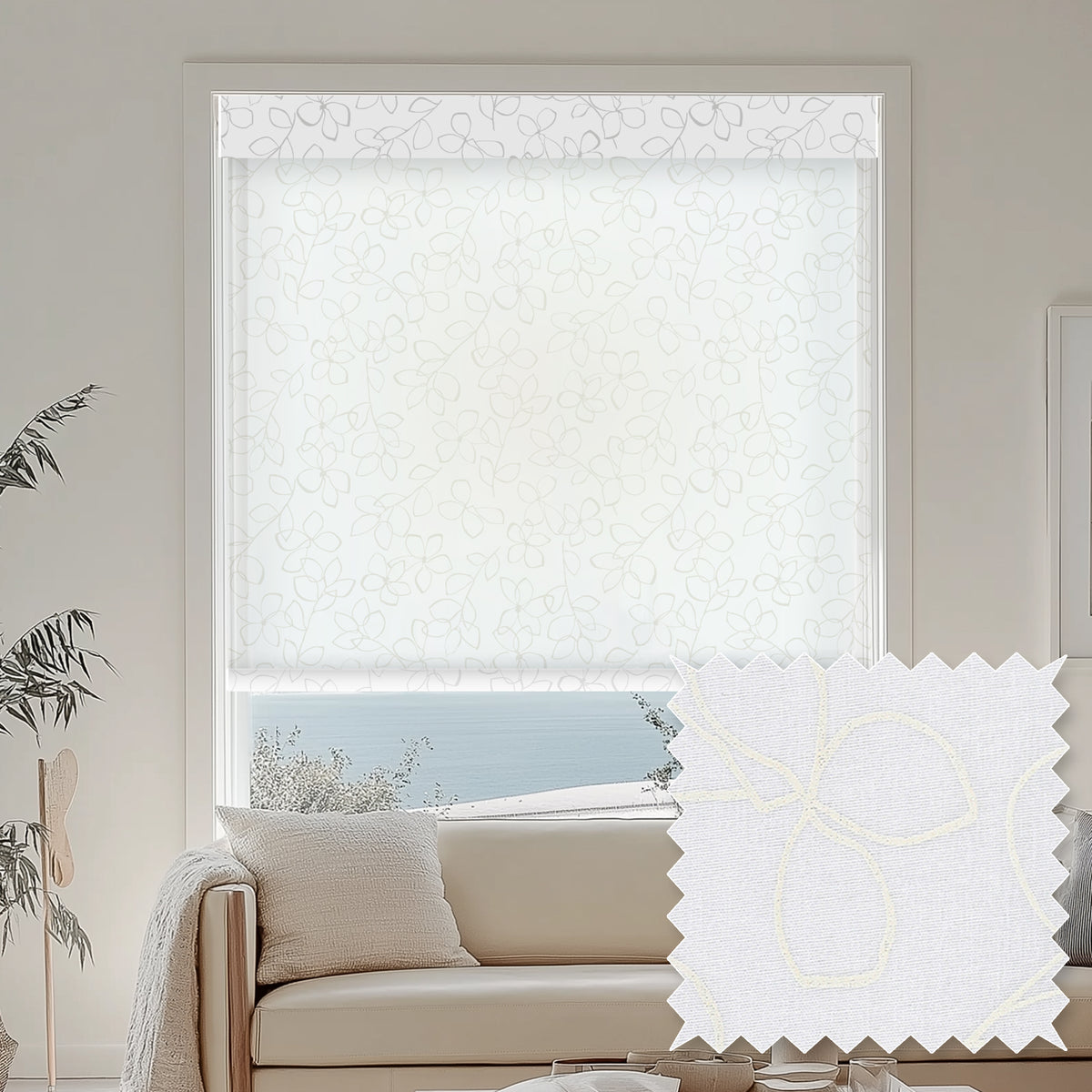 Celeste Bright White Sheer Roller Shades