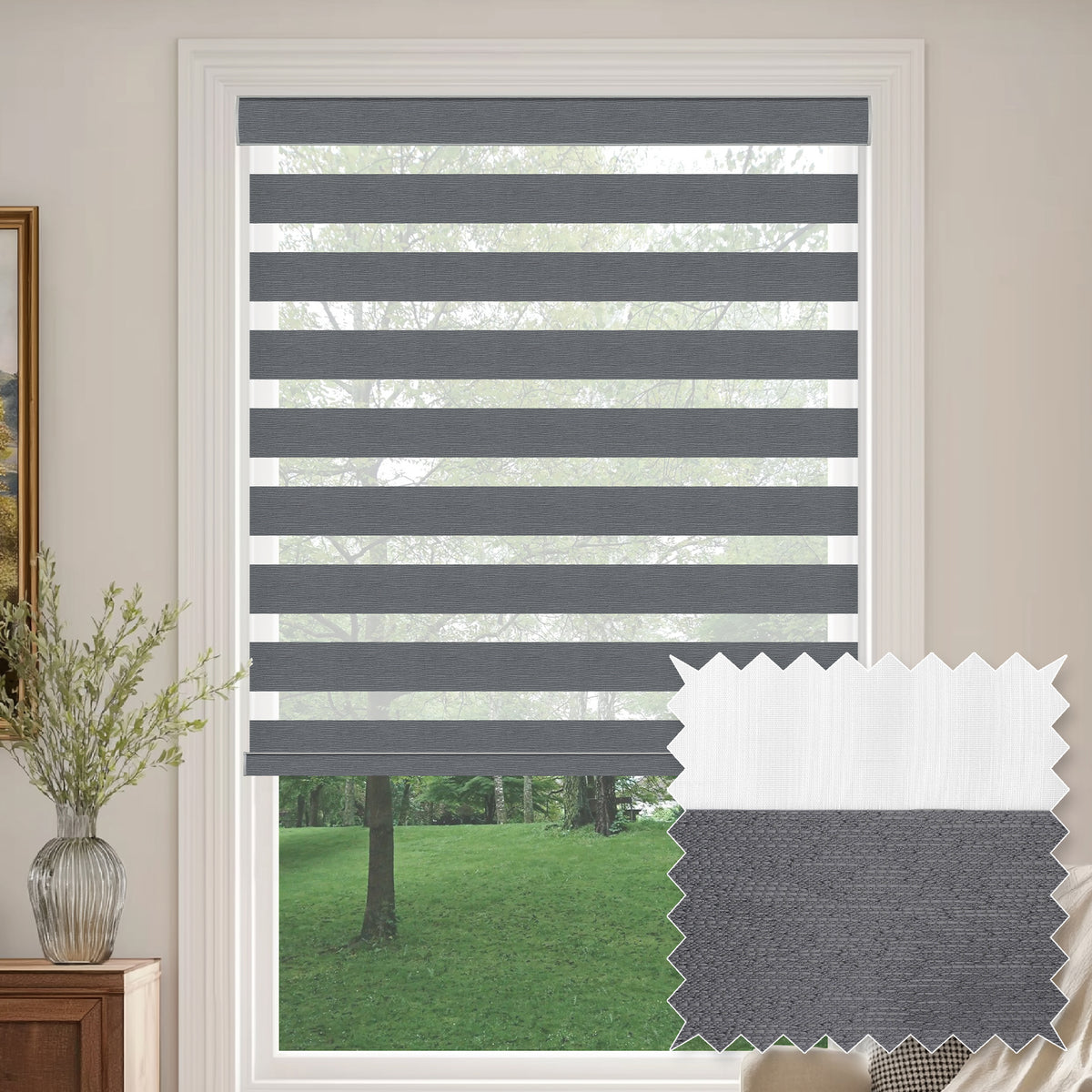 Callis Charcoal Light Filtering Zebra Shade