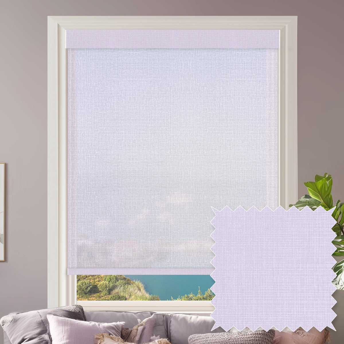 Conway Lilac Sheer Roller Shades