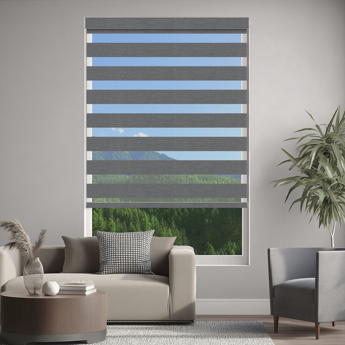 Duran Charcoal Blackout Zebra Shade