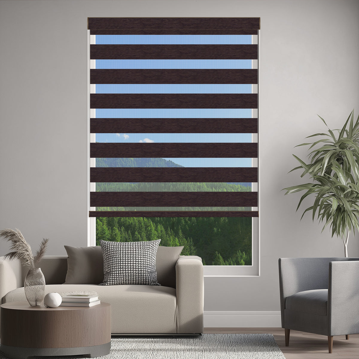 Duran Walnut Blackout Zebra Shade
