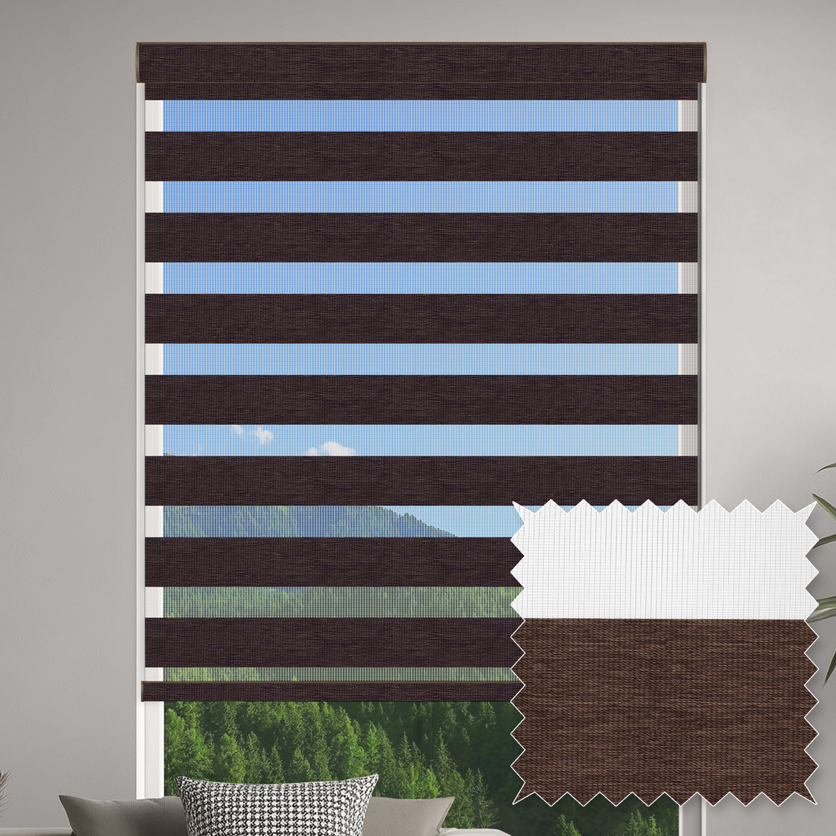 Duran Walnut Blackout Zebra Shade