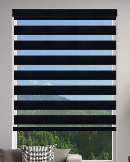 Duran Black Blackout Zebra Shade