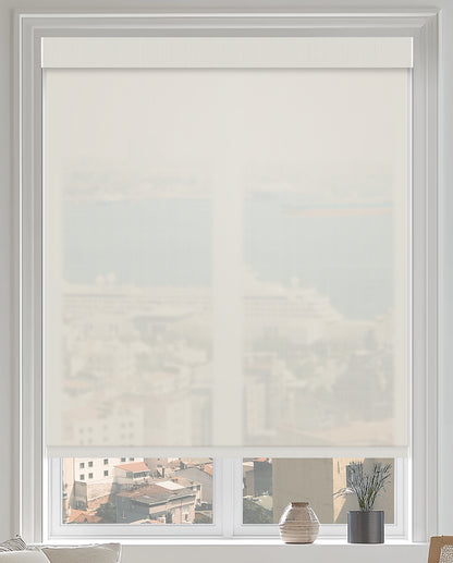 Riccio White 5% Openness Flame Retardant Sheer Solar Shades